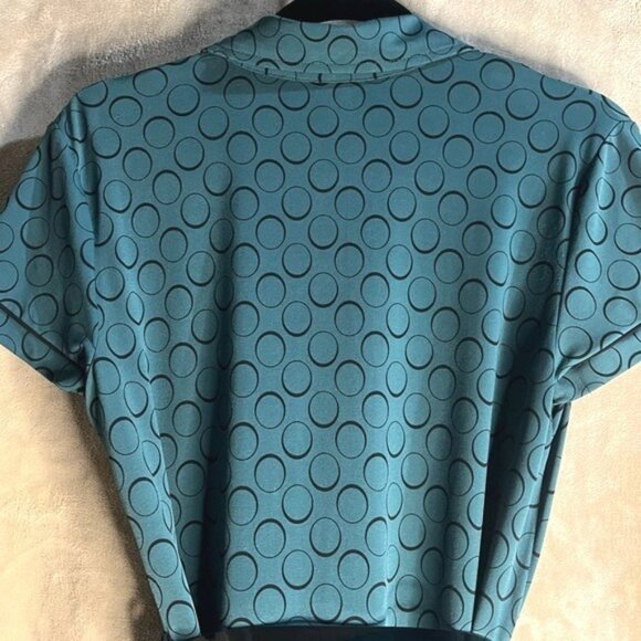 APT 9 Vintage Teal Shirt Polka Dot Midi Shirt Belt Waist Dress Button Front PM - Picture 10 of 11